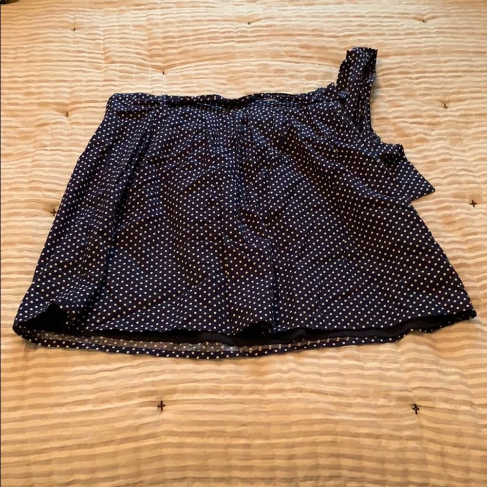 Navy and White Polka Dot Skirt